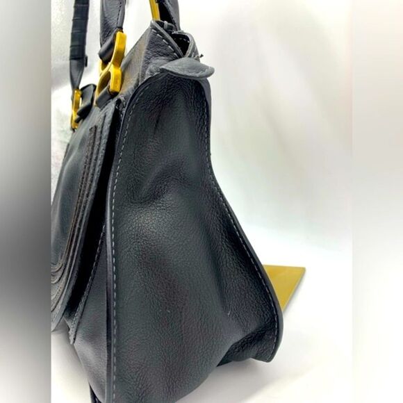 Auth Chloe Black Marcie Medium Satchel Preloved Excellent - Picture 5 of 16